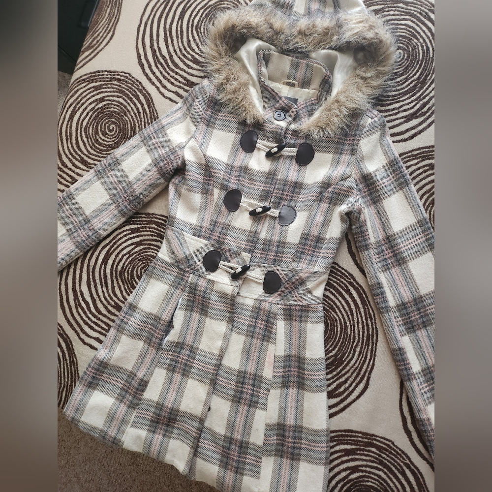 Charlotte Russe Plaid Peacoat XS - Picture 3 of 4